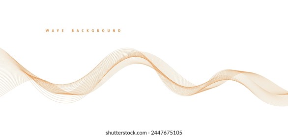 Abstract wave element for design. Digital frequency track equalizer. Stylized line art background. Vector illustration. Wave with lines created using blend tool. Curved wavy line, smooth stripe.
