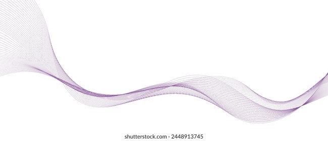 Abstract wave element for design. Digital frequency track equalizer. Stylized line art background. Vector illustration. Wave with lines created using blend tool. Curved wavy line, smooth stripe.
