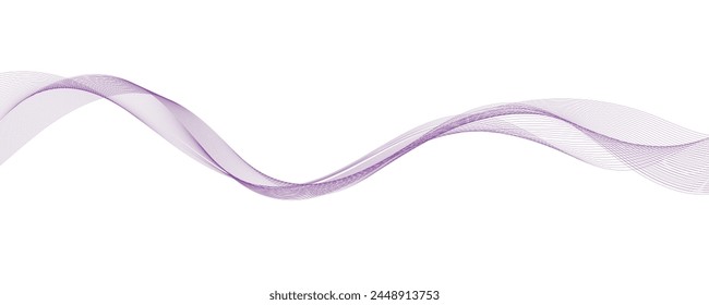 Abstract wave element for design. Digital frequency track equalizer. Stylized line art background. Vector illustration. Wave with lines created using blend tool. Curved wavy line, smooth stripe.