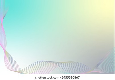 Abstract wave element for design. Digital frequency track equalizer. Stylized pastel line art background. Curved wavy line. Vector illustration