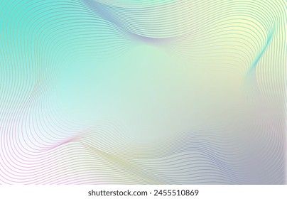 Abstract wave element for design. Digital frequency track equalizer. Stylized pastel line art background. Curved wavy line. Vector illustration
