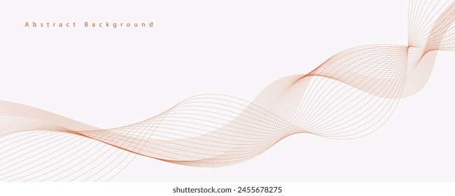 Abstract wave element for design. Digital frequency track equalizer. Stylized line art background. Vector illustration. Wave with lines created using blend tool. Curved wavy line, smooth stripe.
