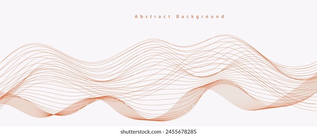 Abstract wave element for design. Digital frequency track equalizer. Stylized line art background. Vector illustration. Wave with lines created using blend tool. Curved wavy line, smooth stripe.
