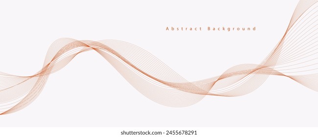 Abstract wave element for design. Digital frequency track equalizer. Stylized line art background. Vector illustration. Wave with lines created using blend tool. Curved wavy line, smooth stripe.
