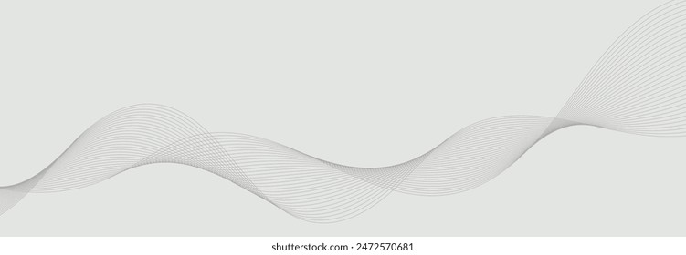 Abstract wave element for design. Digital frequency track equalizer. Stylized line art background. Vector illustration. Wave with lines created using blend tool. Curved wavy line, smooth stripe.