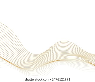 Abstract wave element for design. Digital frequency track equalizer. Stylized line art background. Vector illustration. Wave with lines created using the blend tool. Curved wavy line, smooth stripe.
