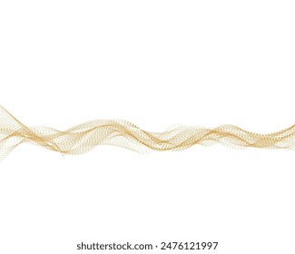 Abstract wave element for design. Digital frequency track equalizer. Stylized line art background. Vector illustration. Wave with lines created using the blend tool. Curved wavy line, smooth stripe.
