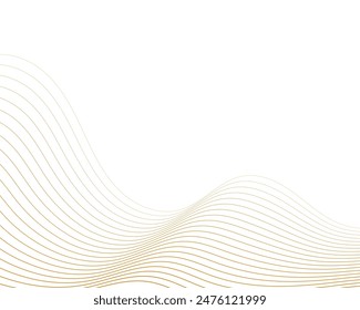 Abstract wave element for design. Digital frequency track equalizer. Stylized line art background. Vector illustration. Wave with lines created using the blend tool. Curved wavy line, smooth stripe.
