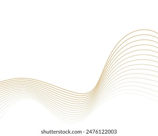 Abstract wave element for design. Digital frequency track equalizer. Stylized line art background. Vector illustration. Wave with lines created using the blend tool. Curved wavy line, smooth stripe.
