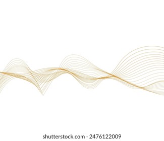 Abstract wave element for design. Digital frequency track equalizer. Stylized line art background. Vector illustration. Wave with lines created using the blend tool. Curved wavy line, smooth stripe.
