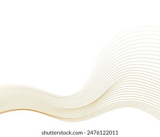 Abstract wave element for design. Digital frequency track equalizer. Stylized line art background. Vector illustration. Wave with lines created using the blend tool. Curved wavy line, smooth stripe.
