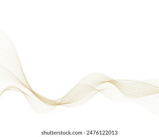 Abstract wave element for design. Digital frequency track equalizer. Stylized line art background. Vector illustration. Wave with lines created using the blend tool. Curved wavy line, smooth stripe.

