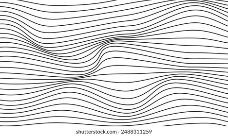 Abstract wave element for design. digital frequency track equalizer. stylish line art background. Vector illustration Waves with lines are created using the blend tool. Curved wavy lines and smooth