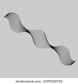 Abstract wave element for design. Digital frequency track equalizer. Stylized line art background. Wave with lines created using blend tool.  Vector illustration.