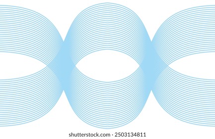 Abstract wave element for design. Digital frequency track equalizer. Stylized line art background. Vector illustration. Wave with lines created using blend tool. Curved wavy line, smooth stripe.