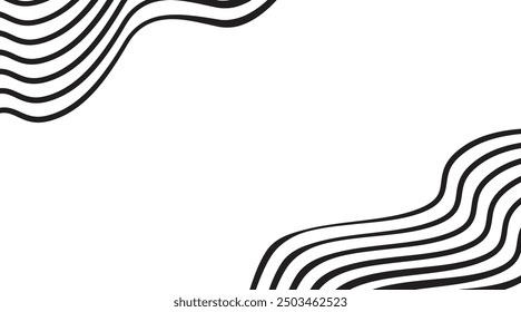 Abstract wave element for design. digital frequency track equalizer. stylish line art background. Vector illustration Waves with lines are created using the blend tool. Curved wavy lines and smoothly	