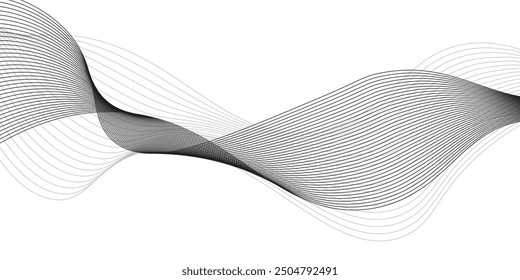 Abstract wave element for design. Digital frequency track equalizer. Stylized line art background