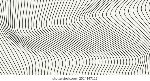 Abstract wave element for design. Digital frequency track equalizer. Stylized line art background. Vector illustration. Wave with lines created using blend tool.