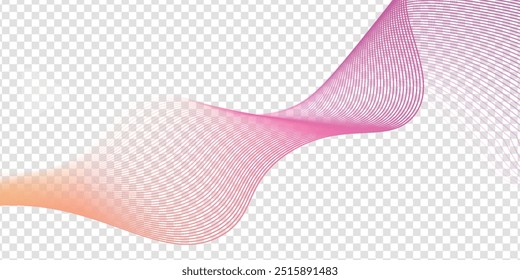 Abstract wave element for design. Digital frequency track equalizer. Stylized line art background. Vector illustration. Wave with lines created using blend tool. Curved wavy line, smooth stripe