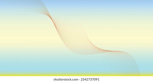 Abstract wave element for design. Digital frequency track equalizer. Stylized line art background . Vector illustration. Wave with lines created using blend tool.