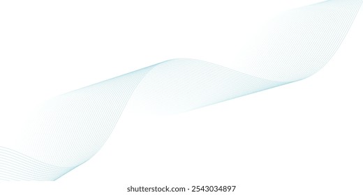 Abstract wave element for design. Digital frequency track equalizer. Stylized line art background. Vector illustration. Wave with lines created using blend tool.