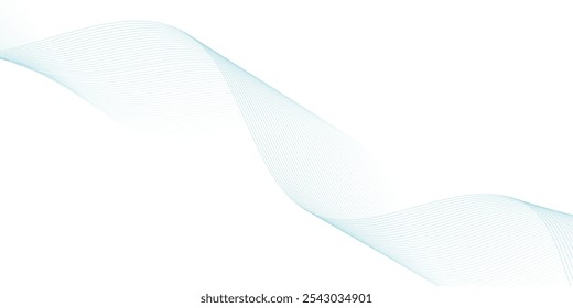 Abstract wave element for design. Digital frequency track equalizer. Stylized line art background. Vector illustration. Wave with lines created using blend tool.