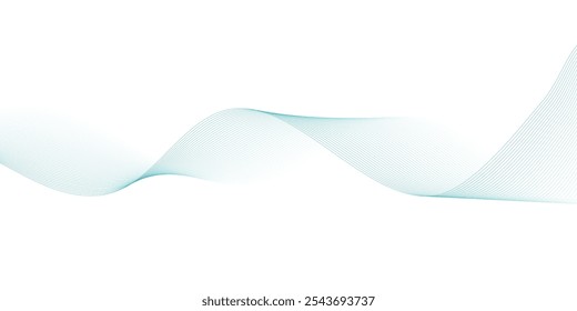 Abstract wave element for design. Digital frequency track equalizer. Stylized line art background. Vector illustration. Wave with lines created using blend tool.