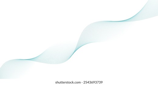 Abstract wave element for design. Digital frequency track equalizer. Stylized line art background. Vector illustration. Wave with lines created using blend tool.