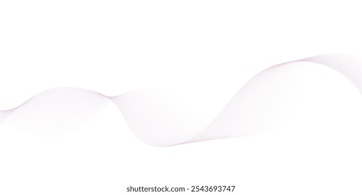 Abstract wave element for design. Digital frequency track equalizer. Stylized line art background. Vector illustration. Wave with lines created using blend tool.