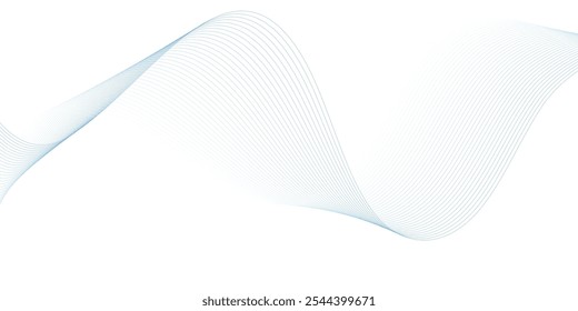 Abstract wave element for design. Digital frequency track equalizer. Stylized line art background. Vector illustration. Wave with lines created using blend tool.