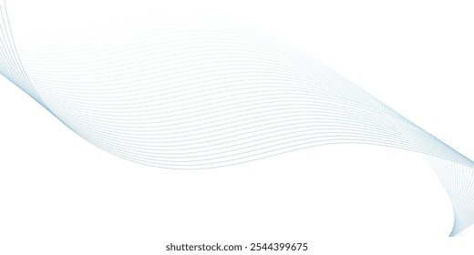 Abstract wave element for design. Digital frequency track equalizer. Stylized line art background. Vector illustration. Wave with lines created using blend tool.