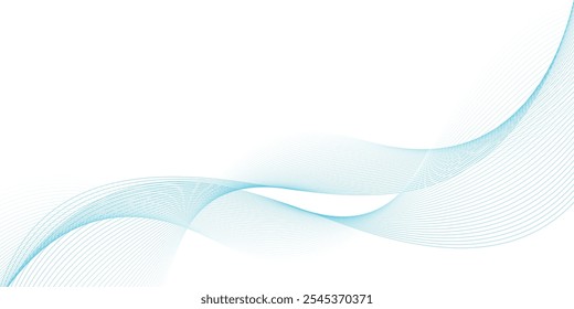 Abstract wave element for design. Digital frequency track equalizer. Stylized line art background. Vector illustration. Wave with lines created using blend tool.