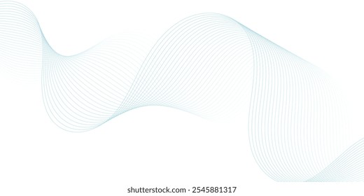 Abstract wave element for design. Digital frequency track equalizer. Stylized line art background. Vector illustration. Wave with lines created using blend tool.