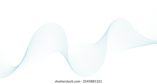 Abstract wave element for design. Digital frequency track equalizer. Stylized line art background. Vector illustration. Wave with lines created using blend tool.