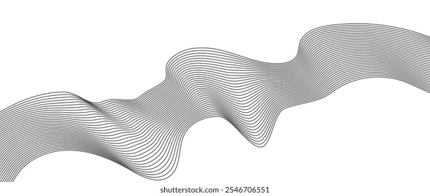 
Abstract wave element for design. Digital frequency track equalizer. Stylized line art background. 