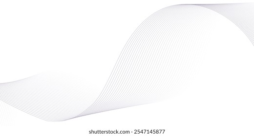 Abstract wave element for design. Digital frequency track equalizer. Stylized line art background. Vector illustration. Wave with lines created using blend tool.