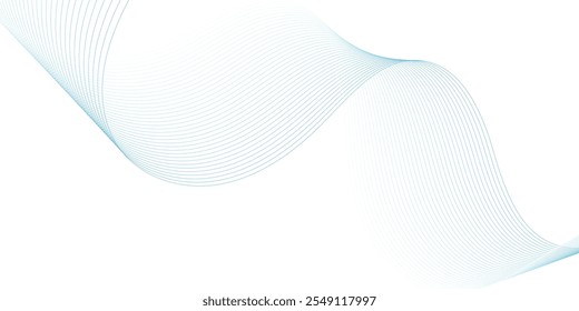 Abstract wave element for design. Digital frequency track equalizer. Stylized line art background. Vector illustration. Wave with lines created using blend tool.