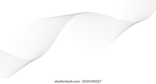 Abstract wave element for design. Digital frequency track equalizer. Stylized line art background. Vector illustration. Wave with lines created using blend tool.