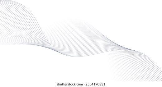 Abstract wave element for design. Digital frequency track equalizer. Stylized line art background. Vector illustration. Wave with lines created using blend tool.