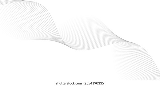 Abstract wave element for design. Digital frequency track equalizer. Stylized line art background. Vector illustration. Wave with lines created using blend tool.