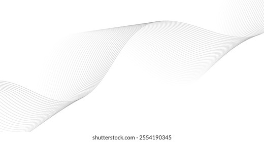 Abstract wave element for design. Digital frequency track equalizer. Stylized line art background. Vector illustration. Wave with lines created using blend tool.