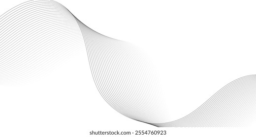 Abstract wave element for design. Digital frequency track equalizer. Stylized line art background. Vector illustration. Wave with lines created using blend tool.