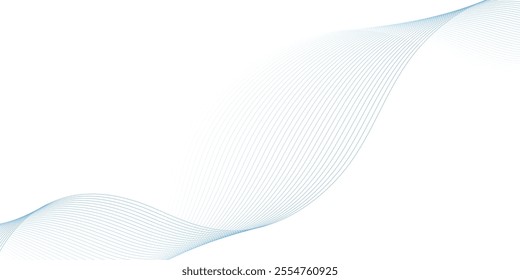 Abstract wave element for design. Digital frequency track equalizer. Stylized line art background. Vector illustration. Wave with lines created using blend tool.
