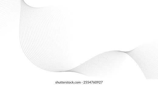 Abstract wave element for design. Digital frequency track equalizer. Stylized line art background. Vector illustration. Wave with lines created using blend tool.