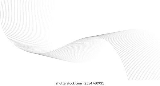 Abstract wave element for design. Digital frequency track equalizer. Stylized line art background. Vector illustration. Wave with lines created using blend tool.