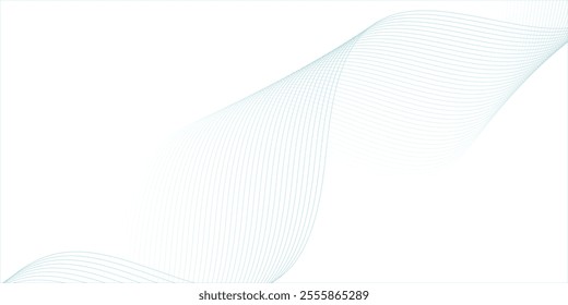 Abstract wave element for design. Digital frequency track equalizer. Stylized line art background. Vector illustration. Wave with lines created using blend tool.