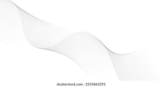 Abstract wave element for design. Digital frequency track equalizer. Stylized line art background. Vector illustration. Wave with lines created using blend tool.