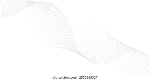 Abstract wave element for design. Digital frequency track equalizer. Stylized line art background. Vector illustration. Wave with lines created using blend tool.