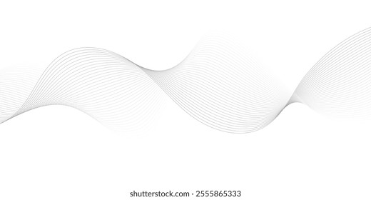 Abstract wave element for design. Digital frequency track equalizer. Stylized line art background. Vector illustration. Wave with lines created using blend tool.