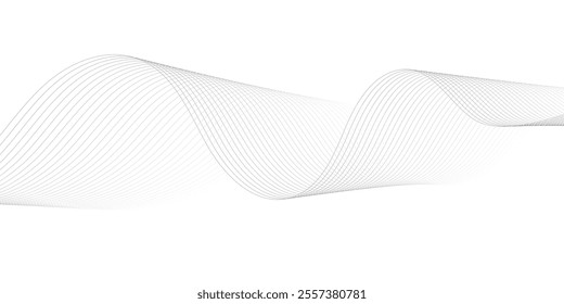 Abstract wave element for design. Digital frequency track equalizer. Stylized line art background. Vector illustration. Wave with lines created using blend tool.